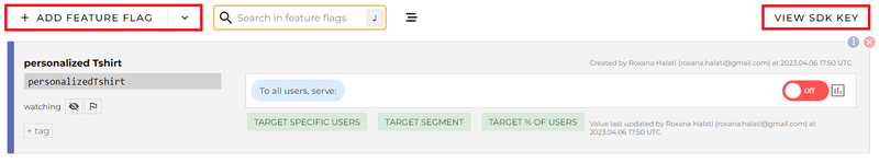 Creating flag in ConfigCat Dashboard