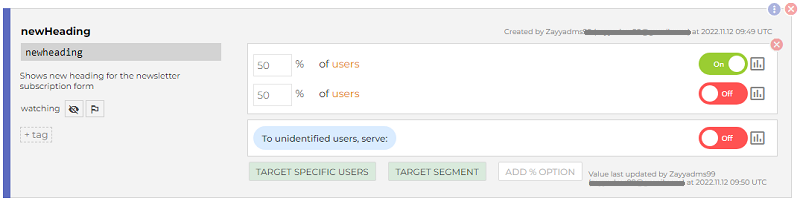 Splitting users in ConfigCat