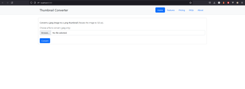 Screenshot of sample app