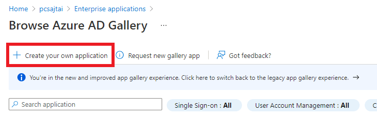 Entra ID create own application