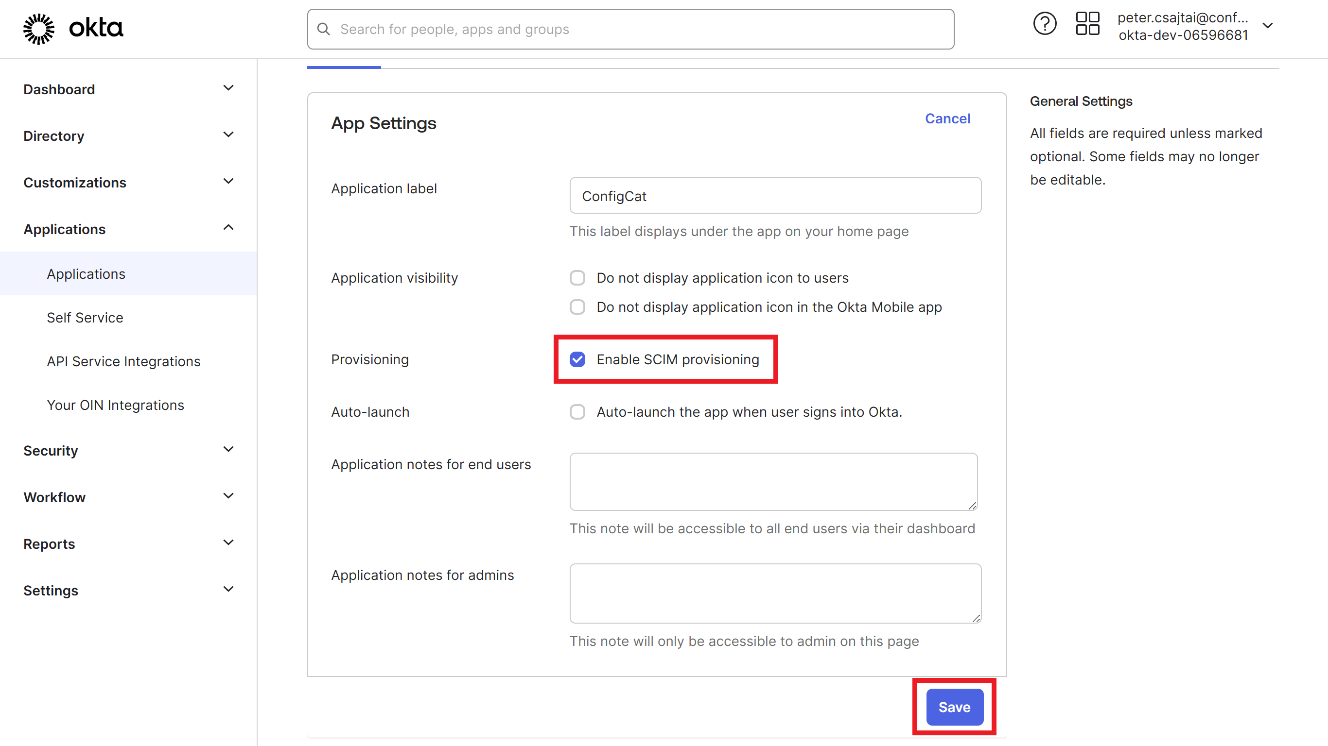 Okta enable provisioning